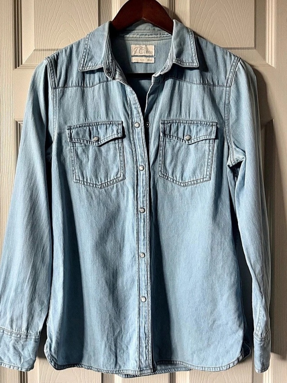 J.Crew Western Denim Shirt Denim Button Down Blue Small